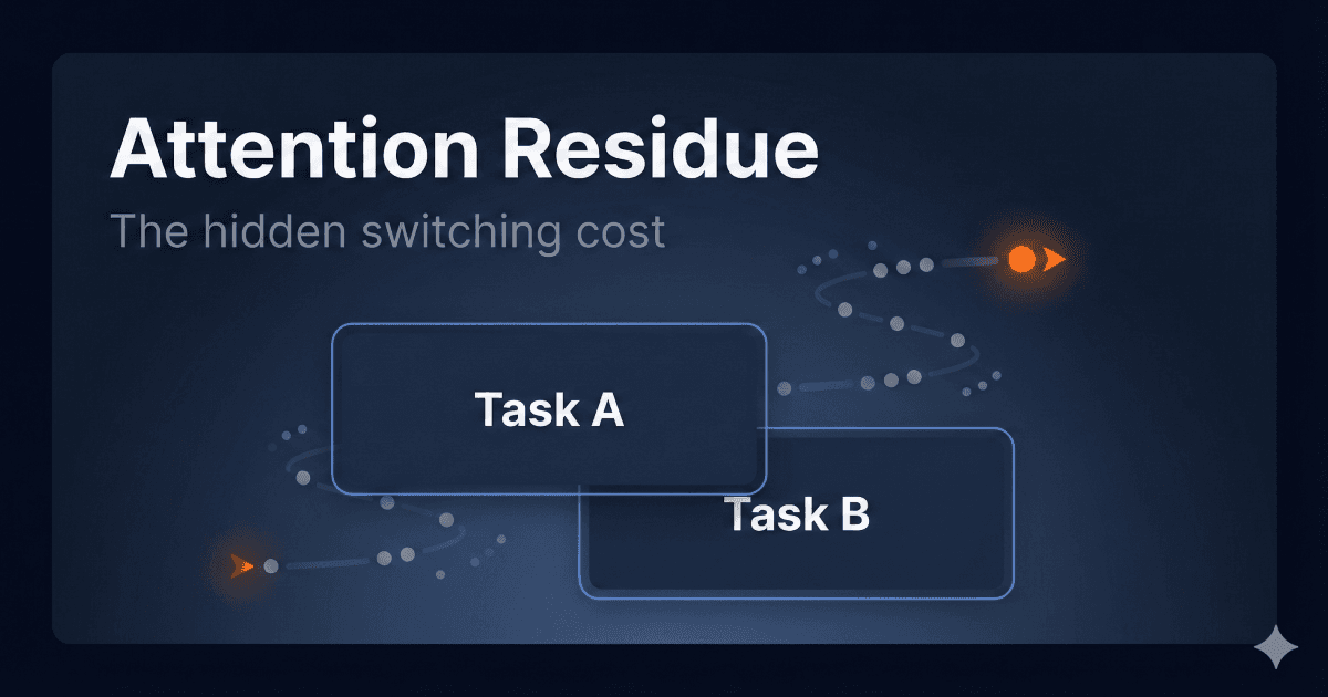 Attention Residue Explained: Why Switching Tasks Feels Mentally Sticky